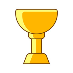 Gold cup icon. Illustration of award for sports or corporate competitions.