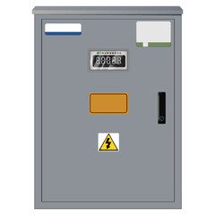 Electrical box, industrial electrical control panel. Electricity metering cabinet. Substation. 