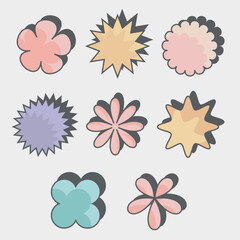 Obraz premium Creative Basic Badge Shape Illustration Set
