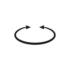 Dual double ended semi circle arrow. Semicircular round long two sided arrow.  © Siarhei