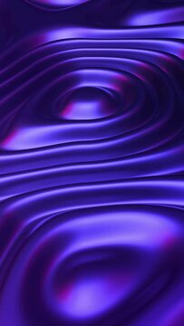 3D neon waving surface. Digital sound concept: sound waves flowing on blue fluid metal surface. Abstract visualization of digital sound and artificial intelligence. Seamless loop vertical animation