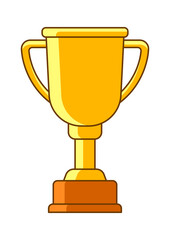 Gold cup icon. Illustration of award for sports or corporate competitions.