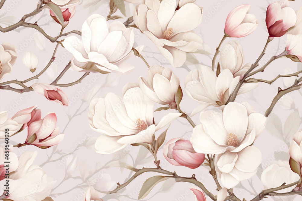 Sticker decorative pattern seamless pink wallpaper flower