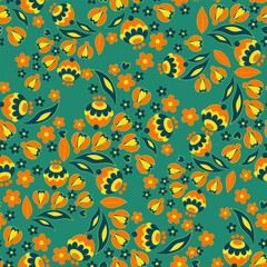 Fototapeta na wymiar Seamless pattern with flowers. Vector Floral Illustration