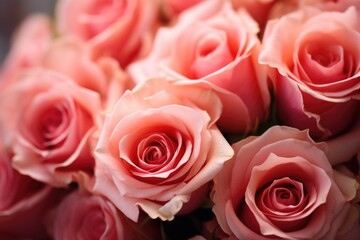 detailed photograph of a lavish bouquet of roses