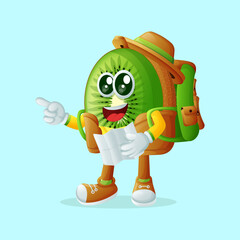 kiwi character as a tourist