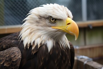 Obraz premium a rehabilitated eagle preparing for release