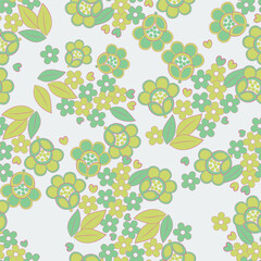 Seamless pattern with flowers. Vector Floral Illustration