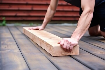 a wooden plank ready for planking exercises