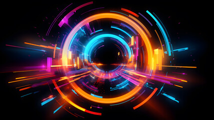 Abstract colorful background with circles and lines. Vector illustration for your design