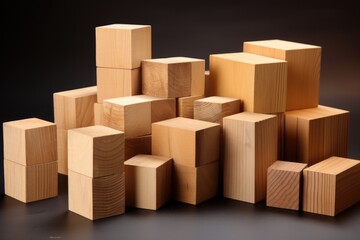 different wood blocks organized by size