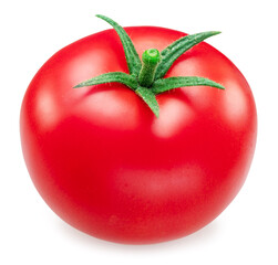 Red tomato isolated on white background.