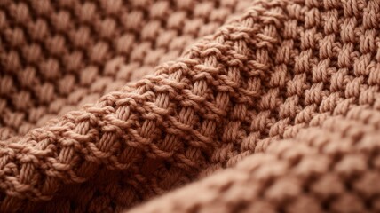 the detailed texture of a folded knitted wool sweater in a flat lay composition, can be used as a background or texture for various design projects.
