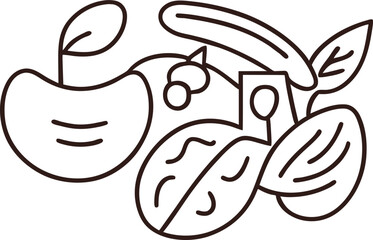 hand drawn vector illustration of an apple