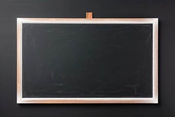top view of a clean slate blackboard with white chalk