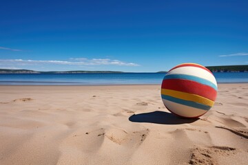 Obraz premium deserted beach with a lone beach ball