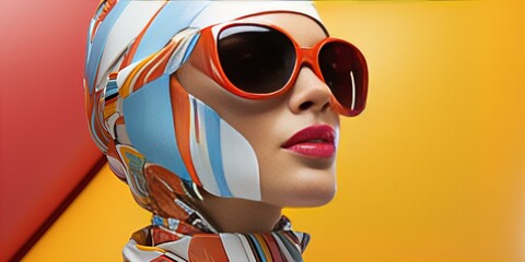 fashion woman designer future, style cyber fantasy modern concept trendy colourful designer new generation positive emotion ai robot style, face beauty, colorful background