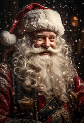 Festive Santa Claus spreading New Year cheer