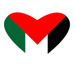 Palestina love icon logo Flag