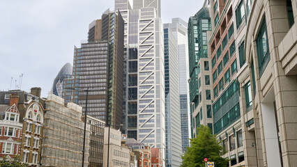 Skyscrapers and classic buildings in London City, United Kingdom