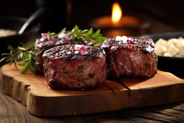 gourmet wild game burgers featuring venison or bison - obrazy, fototapety, plakaty