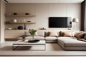 Comfortable Sofa in a Luxurious Modern Living Room