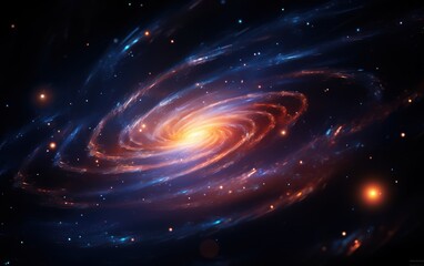 Obraz premium Abstract space vortex black hole. Alien lights and swirling speed of light. Glowing orbs and lights