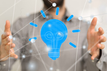 Neural network 3D illustration. Big data and cybersecurity