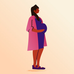 happy pregnant woman future mom hugging belly pregnancy motherhood expectation concept