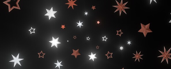 XMAS Glossy 3D Christmas star icon. Design element for holidays. -