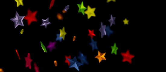 XMAS Stars - stars. Confetti celebration, Falling golden abstract decoration for party, birthday celebrate, - colourful