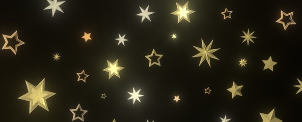 XMAS stars. Confetti celebration, Falling golden abstract decoration for party, birthday celebrate,