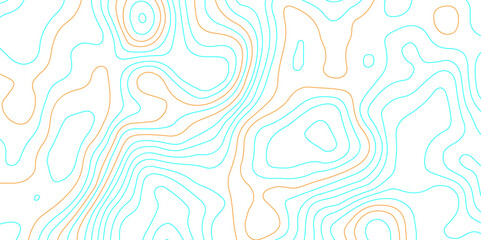 Abstract colorful wavy topographic map and curved lines background. Abstract geographic wave grid line map. Abstract topography relief. vector illustration.