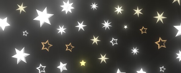 Descendant Christmas Constellations: Mind-Blowing 3D Illustration of Falling Festive Star Patterns