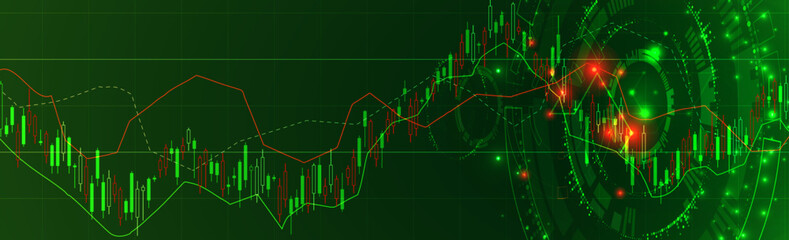 Financial trade concept. Stock market and exchange. Candle stick graph chart.