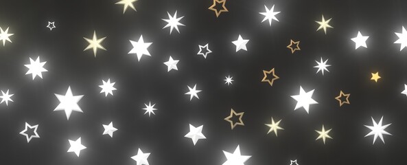 XMAS stars background, sparkle lights confetti falling. magic shining Flying christmas stars on night