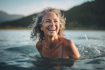 Happy woman lifestyle water female person caucasian