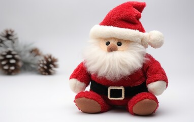 Plush Santa Claus on a white background