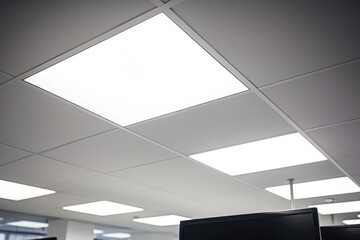 close-up of a sleek drop-ceiling in modern office