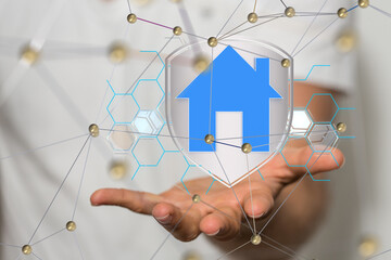 home data. Digital cyberspace with particles and Digital data network connections concept.