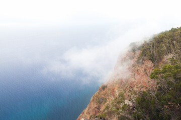 Coastal view of Madeira island, top view
