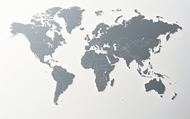 Fototapeta na wymiar Grey blank world map.