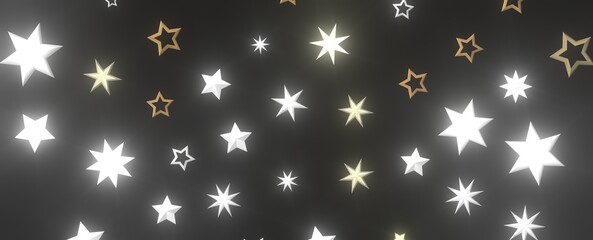Descendant Christmas Constellations: Mind-Blowing 3D Illustration of Falling Festive Star Patterns