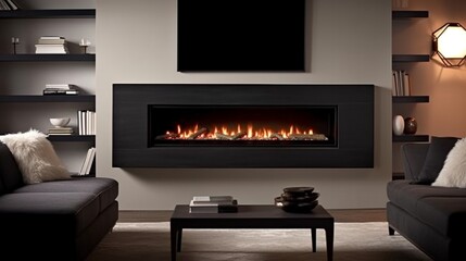 Elevate your space with a modern focal point--a sleek wall-mounted fireplace.