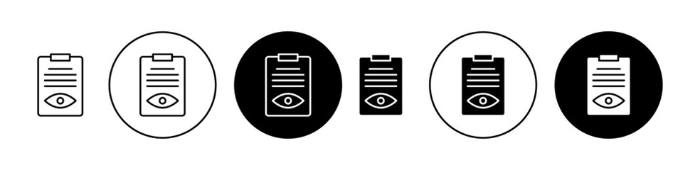 Eye test document Vector Icon Set. Eye exam symbol for UI designs.
