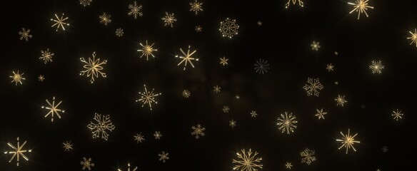 Snowflakes falling for christmas decoration abstract