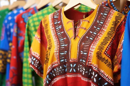 close up of african dashiki patterns