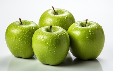 green apples isolated on white background