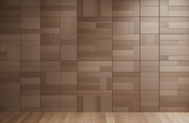 Timber, Wood Wall background with tiles. 3D, tile Wallpaper with Soft sheen, Square blocks