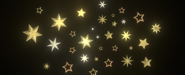 Drifting Christmas Stardust: Captivating 3D Illustration of Descending Stardust Particles for the Holidays